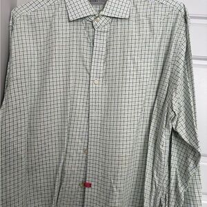 Geoffrey Beene Men's Green Plaid Button Down Shirt